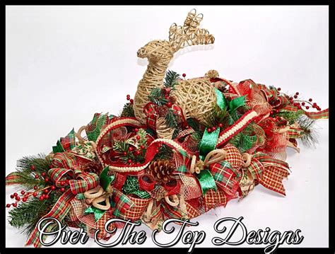 Beautiful Deer Christmas Centerpiece For Table Mandating Or Hearth