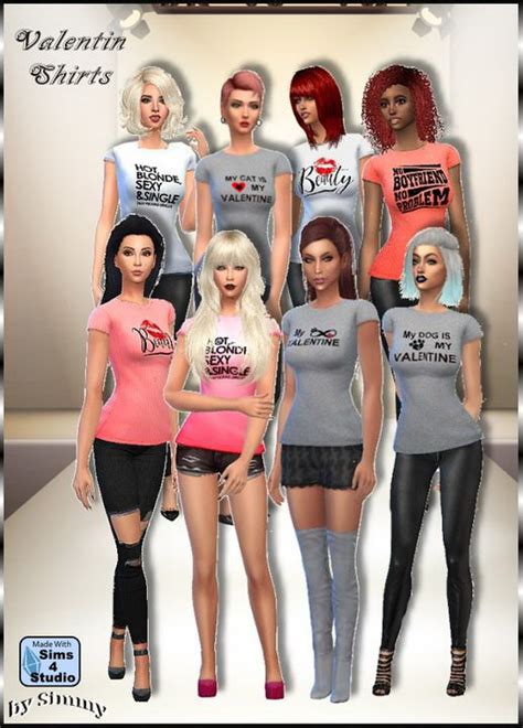 T Shirts For Valentines Day F By Simmy At All 4 Sims Sims 4 Updates