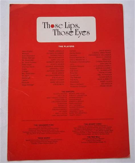Those Lips Those Eyes 1980 Original Two Page Advance Press Screening Program Publicity