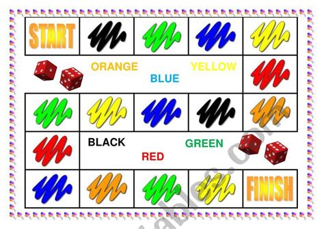 Colours Boardgame Esl Worksheet By Maria Delta