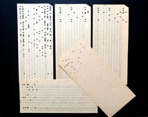 2x Vintage Mainframe Computer Perforated Punch Cards Ibm 80 Column