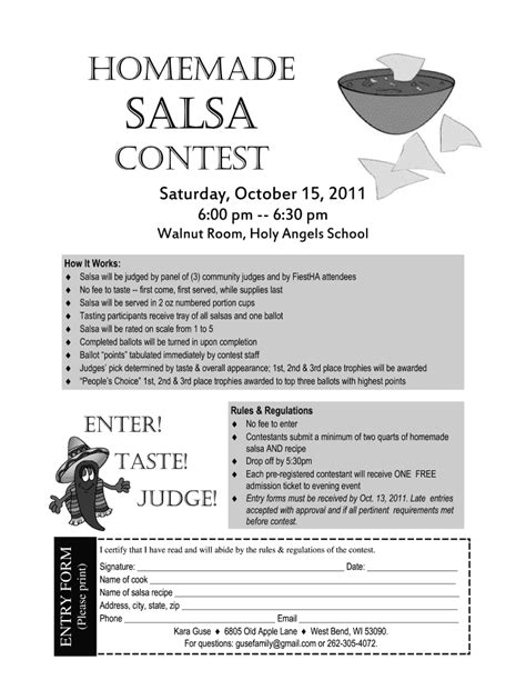 Salsa Contest Flyer Fill Out And Sign Online Dochub