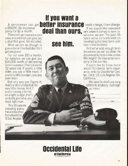 However, once you are done reading this. 1966 Occidental Life of California Vintage Ad "better insurance deal"