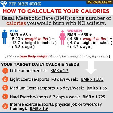 graphic sheet detailing how to count calories this is the basal metabolic rate formula and