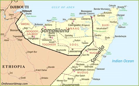 Large Detailed Map Of Somaliland Ontheworldmap