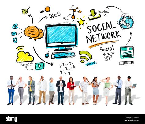 Social Network Social Media Business People Technology Concept Stock