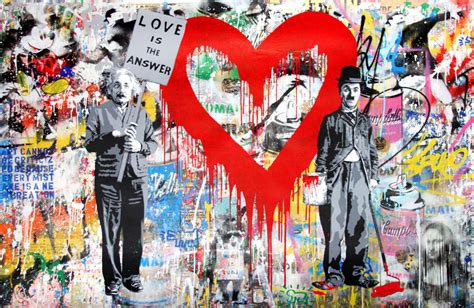 Mr Brainwash Juxtapose Red Heart 56 X 86 Denis Bloch Fine Art