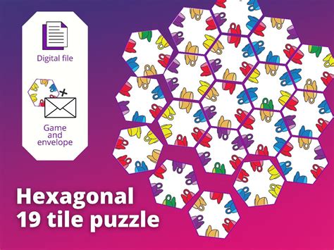 Printable Hexagon 19 Tile Puzzle Game With Cup Pattern Etsy In 2022