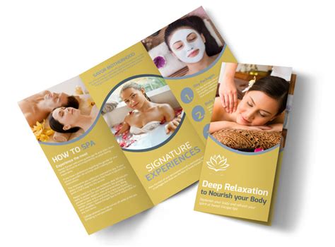 deep relaxation spa tri fold brochure template