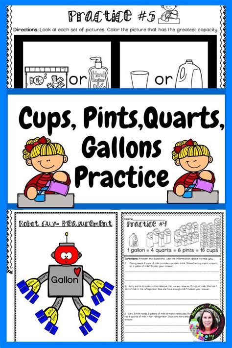 Gallons Quarts Pints Cups Worksheet