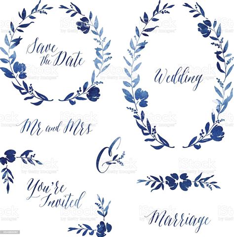 They would also make beautiful backgrounds for notes and wedding plans. Watercolour Wedding Invitation Design Elements Stock ...