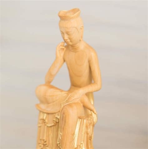 Maitreya Miroku Bosatsu Buddha Wooden Statue Japan Trend Shop