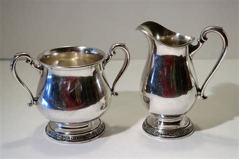 Vintage International Silver Co Camille 6003 And 6004 Plated Sugar And