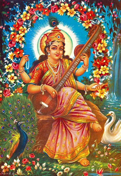 Maa Saraswati 1221 Saraswati Goddess Hindu Art Diwali Gods
