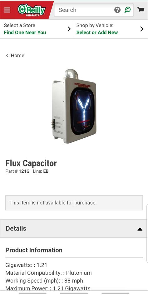 Flux Capacitor Found On Oreillys Website Rfunny