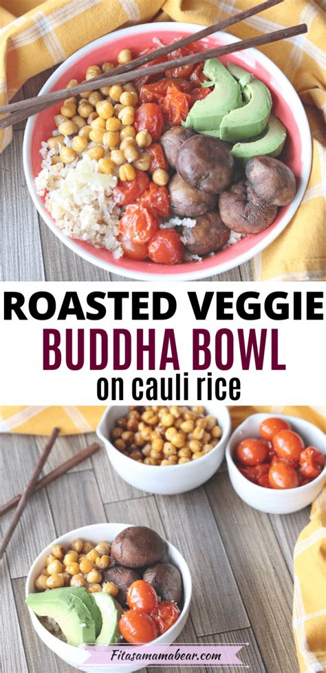 Roasted Vegetable Buddha Bowl On Cauliflower Rice Gluten Free Vegan