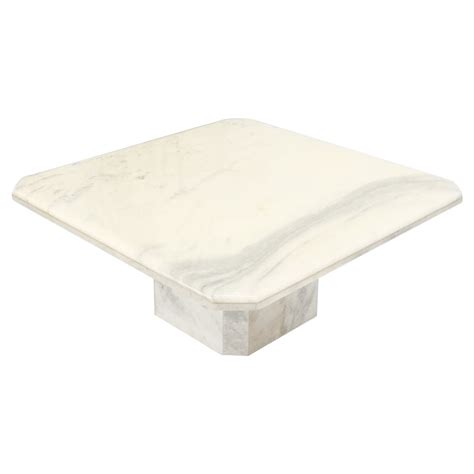 Large Square White Marble Coffee Table At 1stdibs