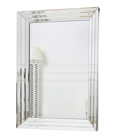 richtop wall mirror large 3d triple mirrored strip corner frame rectangle silver mirrors