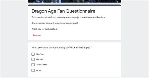 No Spoilers Dragon Age Fan Questionnaire Dragonage