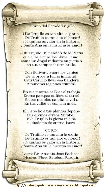 Himno Del Estado Trujillo Venezuela Himno Del Estado Trujillo Venezuela
