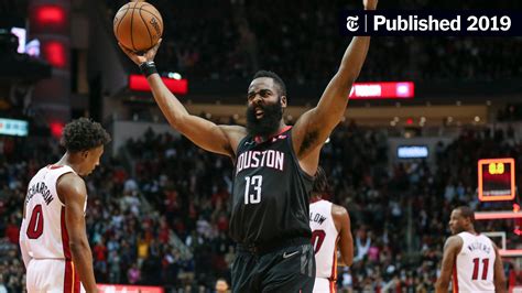 James Harden Scores 58 The Most The Heat Have Given Up In A Rockets Win The New York Times