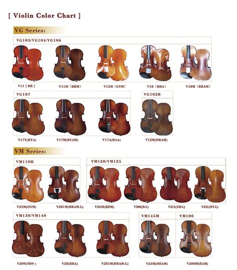 Violin Color Chart Aileen Music Coltd A Professional Music