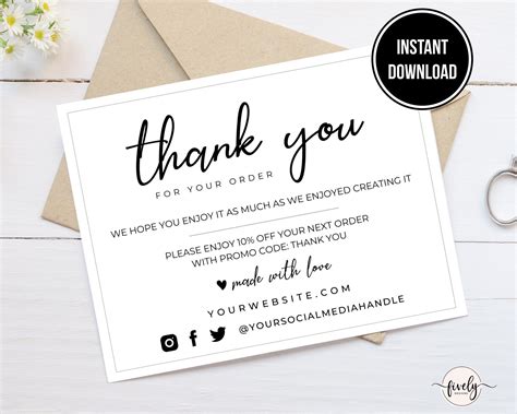 Stationery Templates Paper And Party Supplies Instant Thank You And Rate