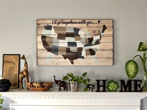 Id Go Anywhere With You Map Wooden Wall Art Travel Map Etsy Wooden