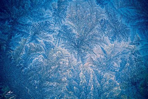 Winter Frost Patterns On Window Retro Stock Photo Image Of Contrast