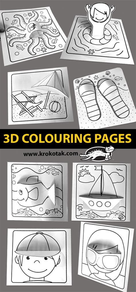 Krokotak 3d Colouring Pages