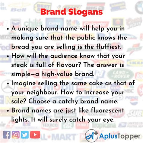 Brand Slogans Unique And Catchy Brand Slogans In English A Plus Topper