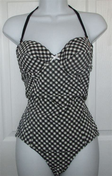 Guess Retro Look Gingham One Piece Swimsuit 8 Clothes And
