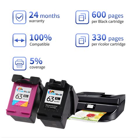 Ensure that genuine hp envy ink cartridges are used by you. ColoWorld 63xl Re-manufactured Ink Cartridge Replace for ...