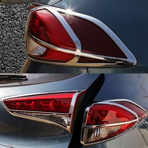 4pcs Abs Chrome Rear Tail Light Lamp Cover Trim For Hyundai Tucson 2016