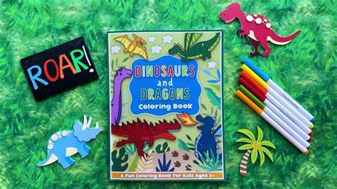 Dinosaurs And Dragons 🦖🔥💙 Roar Fun New Coloring Book For Kids