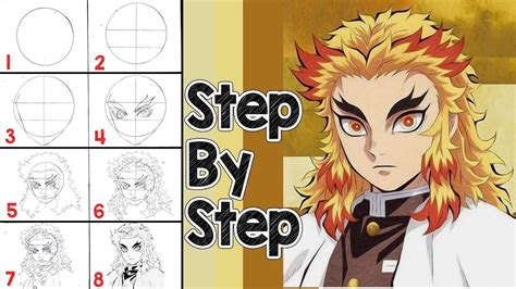 How To Draw Kyojuro Rengoku Demon Slayer My Brilliant Art Manga