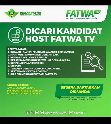 Surat kabar ini termasuk dalam grup jawa pos. Lowongan Pekerjaan Host Fatwa TV di Jember - Loker Host Fatwa TV di Jember | Info Loker Muslim