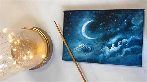 Acrylic Painting Tutorial Crescent Moon Youtube