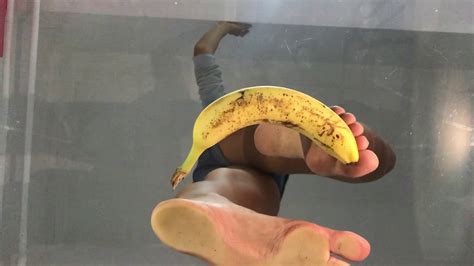 Crushing Banana Under The Glass Barefoot Do You Like It Youtube