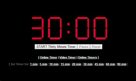 30 Minute Timer (1800 Seconds) - Online Timer