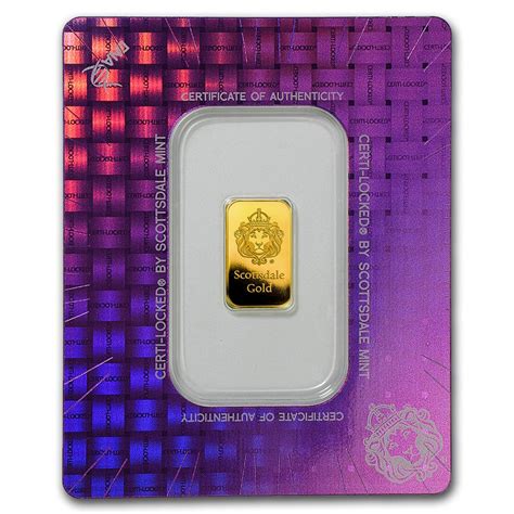 Buy 2 Gram Gold Bar Scottsdale Mint In Certi Lock Assay Apmex