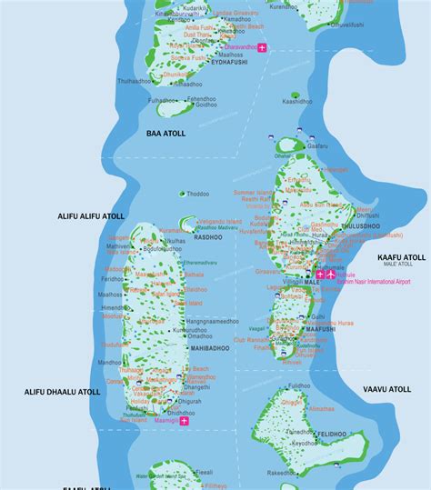 Maldives Map With Resorts Airports And Local Islands 2020