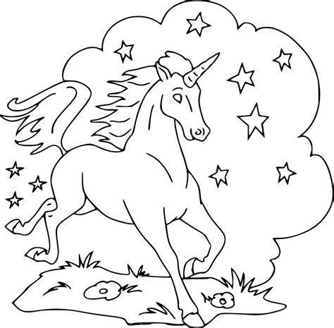 Unicorn Sleeping In The Cloud Coloring Page Free Printable Coloring