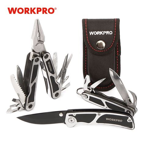 Workpro 3pc Survival Tool Kits Multi Plier Multifunction Knife Tactical