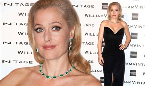 Gillian Anderson Wears Cleavage Baring Strapless Dress At Pre BAFTA