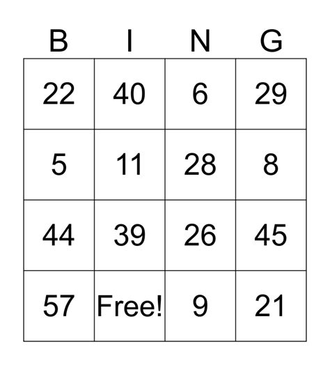 2nd Grade Math Bingo Addition Bingo Card