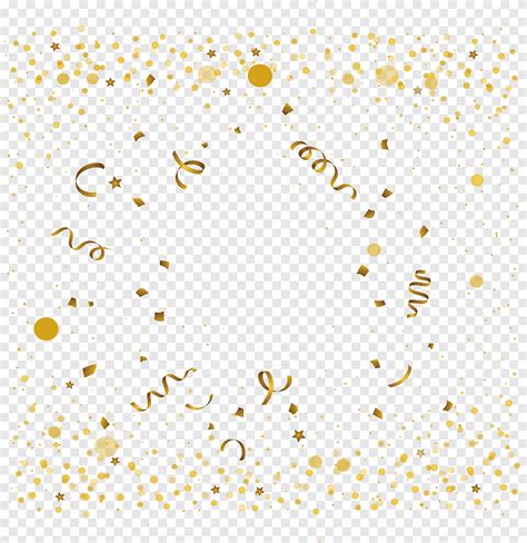 Ilustrasi Confetti Gold Euclidean Pita Emas Yang Melayang Pita Putih Png Pngegg