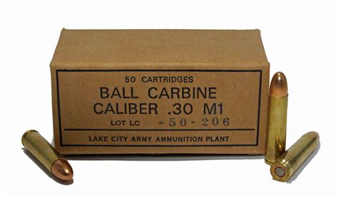 Lake City Army Ammunition 30 Carbine 50 Rounds Box Ammo Abide Armory