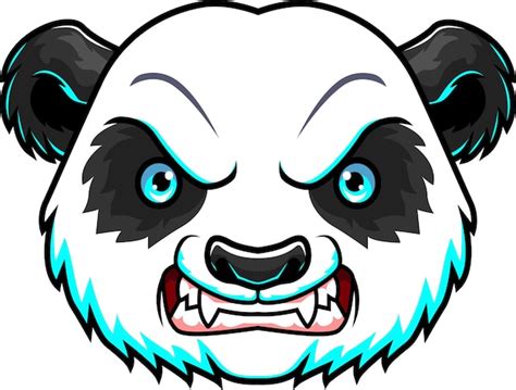 Premium Vector Cartoon Angry Panda Head Mascot Design