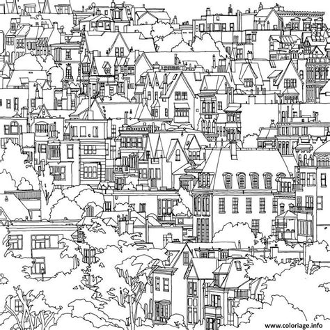 Coloriage xxl appartements dans la foret  JeColorie.com